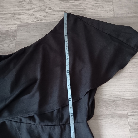 Venus One-Shoulder Draped Front Black Special Occasion Jumpsuit, Women's 10 - Picture 7 of 13
